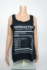 Yoruba Girl Nutrition Facts Tank